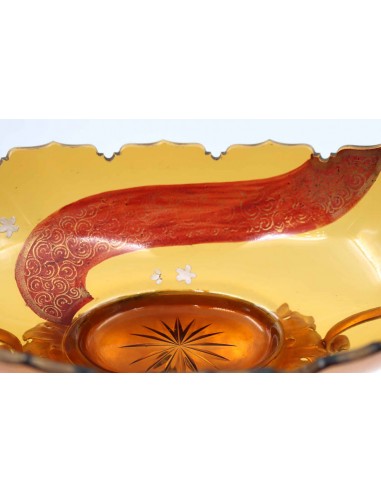 Copa de cristal de Bohemia en ámbar
