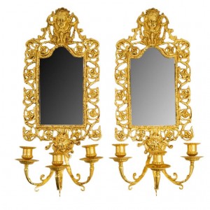 Coppia di specchi in bronzo...