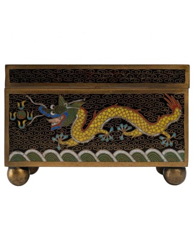 Metal box decorated with cloisonné...
