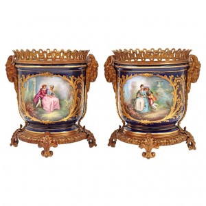 Pair of porcelain and...