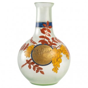 Vaso de vidro esmaltado