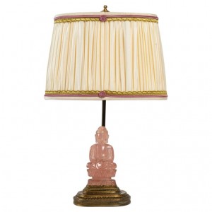 Brązowa lampa, kamień Buddy