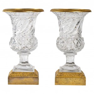 Par de vasos de cristal e...