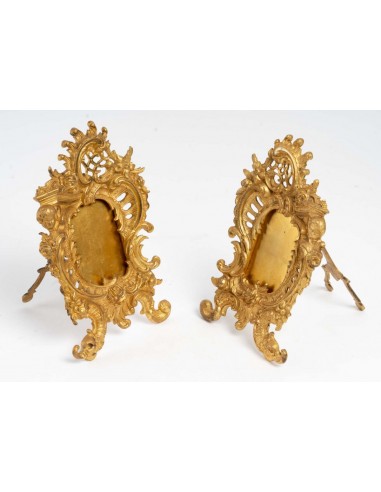 Par de molduras em bronze dourado