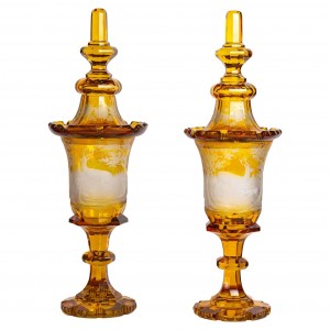 Large pair of covered cups