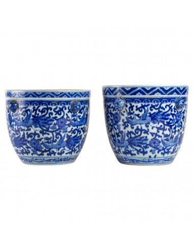 Par de vasos de flores de porcelana
