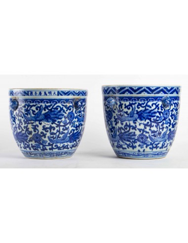 Par de macetas de porcelana