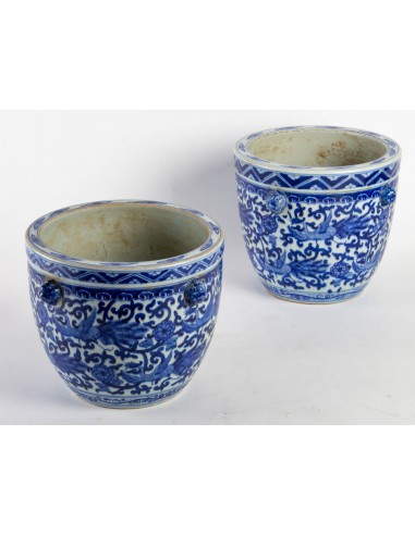 Par de macetas de porcelana