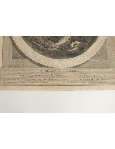 Steel Engraving from the 19th Century “ Le Depart Du Courier”
