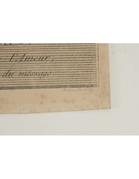 Steel Engraving from the 19th Century “ Le Depart Du Courier”