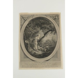 Incisione romantica, XIX secolo, "l'arrivo della posta" 2