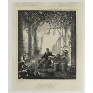 Litografia, incisione, casa di tasso torquato