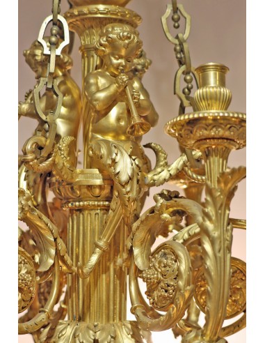 Brilho de bronze dourado com seis luzes
