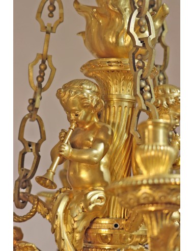 Brilho de bronze dourado com seis luzes