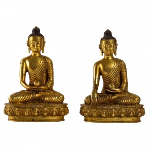 Pareja de Budas de Bronce...