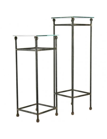Two consoles, wrought iron sheaths