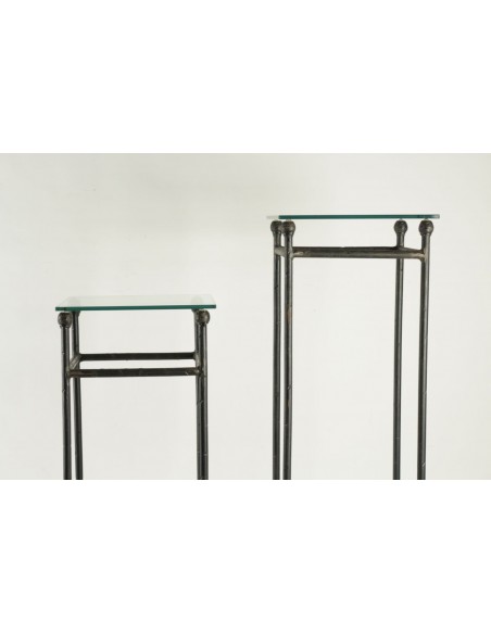 Two consoles, wrought iron sheaths