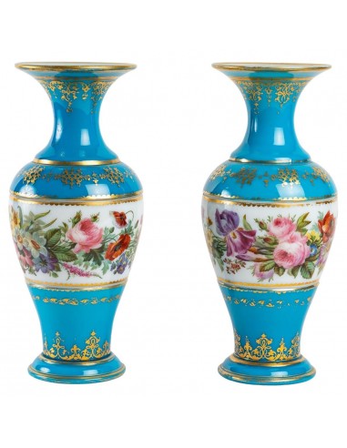 Par de vasos opalinos Baccarat