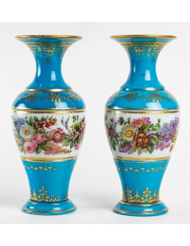 Par de vasos opalinos Baccarat