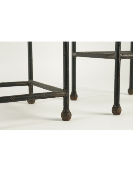 Two consoles, wrought iron sheaths