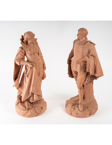 Pair of terracotta statuette