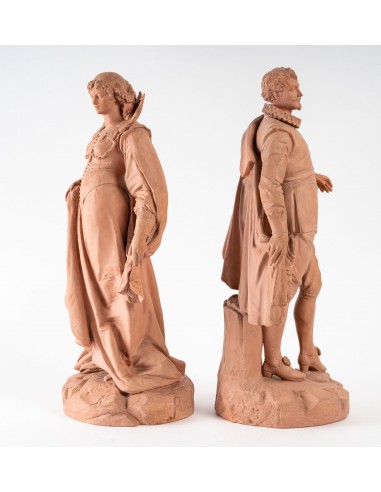 Paar Terrakotta Statuette