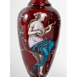 Pair of Vases in Red Email, Art New antiques, design, design, dekoracja, galeria sztuki, betting, france, style 2