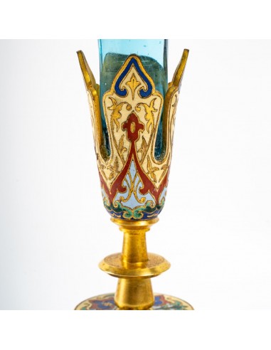 Pár bronzových rohů Cloisonné