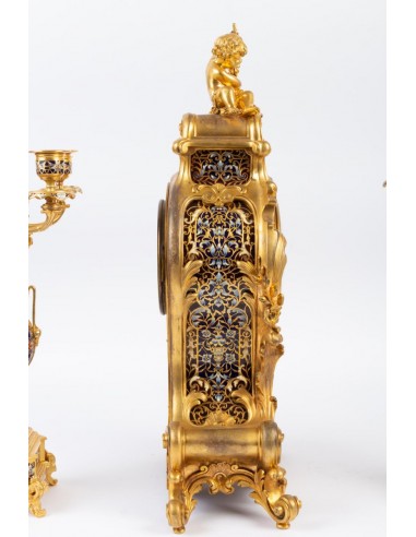 Giled bronze Charmney and caisonné...
