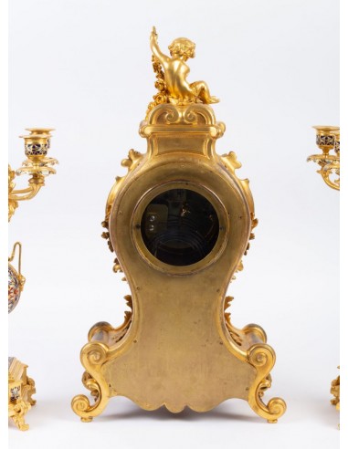Giled bronze Charmney and caisonné...