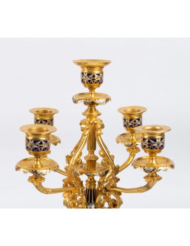 Giled bronze Charmney and caisonné...