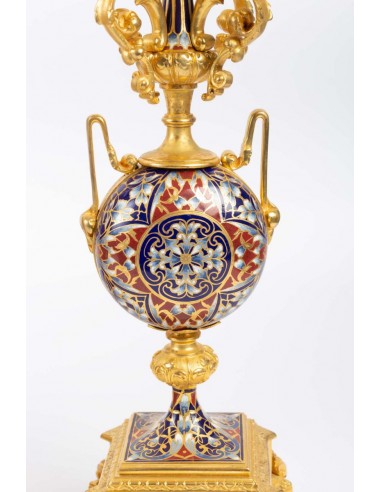 Giled bronze Charmney and caisonné...