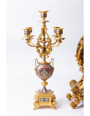 Giled bronze Charmney and caisonné...