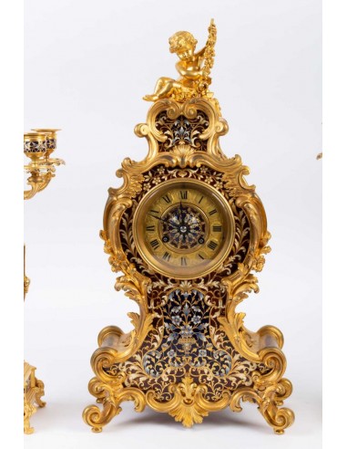 Giled bronze Charmney and caisonné...