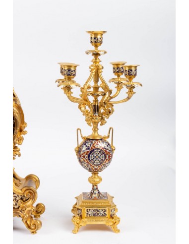 Giled bronze Charmney and caisonné...