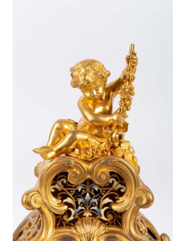 Giled bronze Charmney and caisonné...