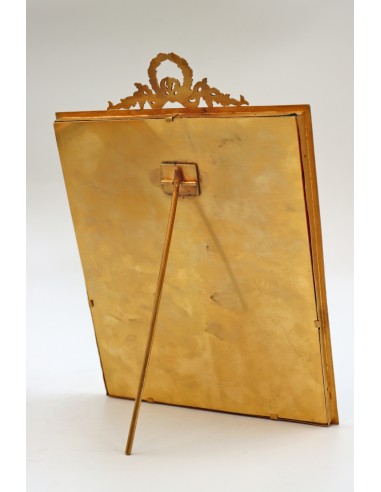 Gilt Bronze and Blue Fabric Photo Frames