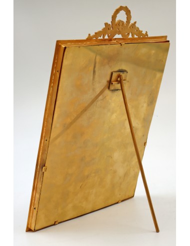 Gilt Bronze and Blue Fabric Photo Frames