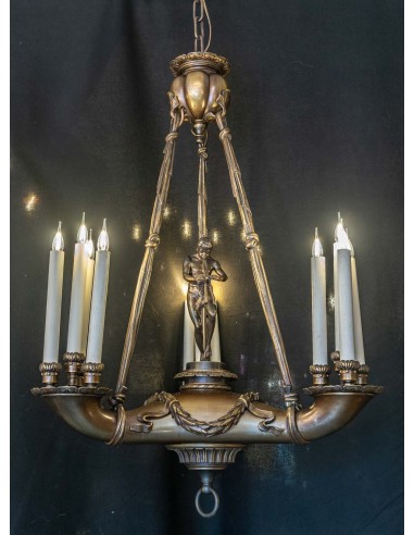 Lustre en bronze au joueur de flûte
