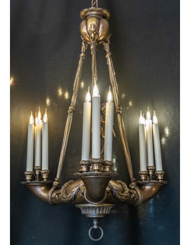 Lustre en bronze au joueur de flûte