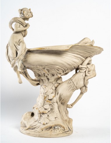 新艺术派饼干碗，波西米亚皇家杜克斯，1910-1920 年