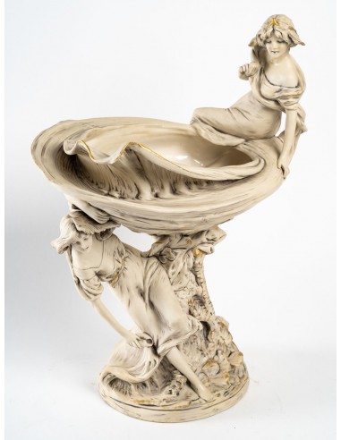 新艺术派饼干碗，波西米亚皇家杜克斯，1910-1920 年