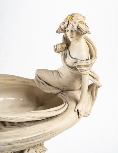 新艺术派饼干碗，波西米亚皇家杜克斯，1910-1920 年