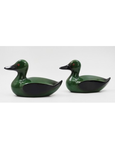 Two wooden ducks lacquered, 1990s
