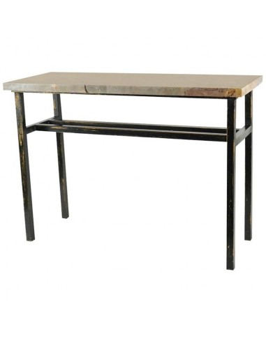 Modern Art Console, painted steel and marble.