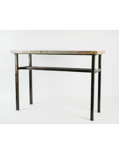 Modern Art Console, painted steel and marble.