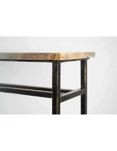 Modern Art Console, painted steel and marble.