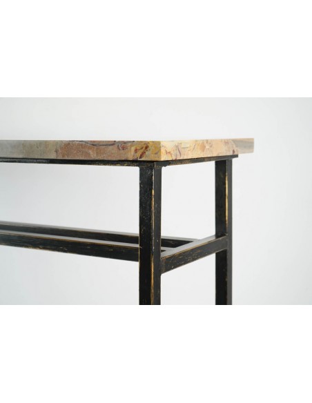 Modern Art Console, painted steel and marble.