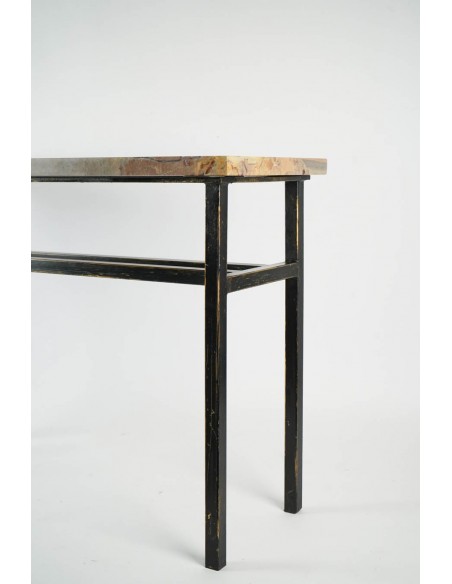 Modern Art Console, painted steel and marble.