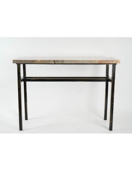 Modern Art Console, painted steel and marble.